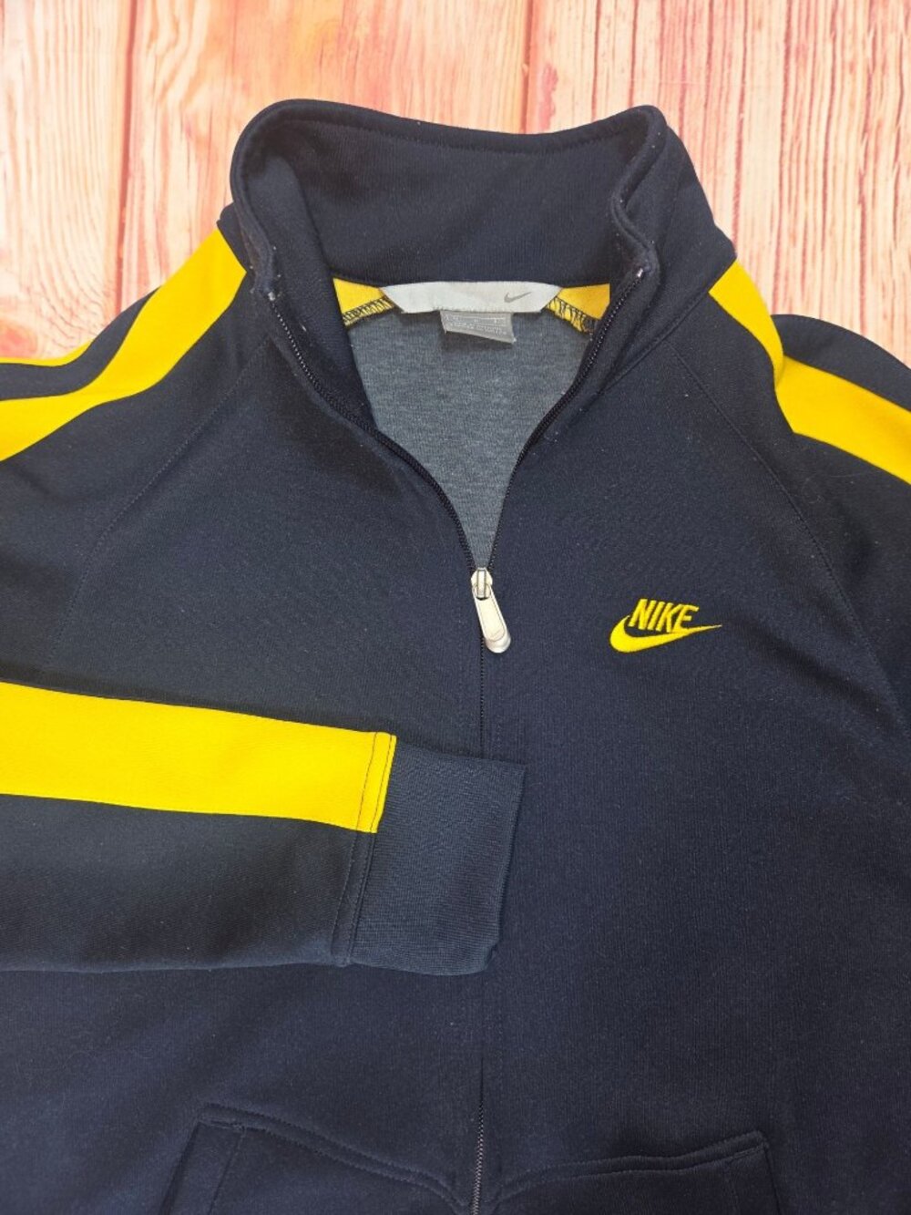Nike Mens Navy & Yellow Full-Zip Track Jacket Large